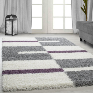 Ayyildiz Kusový koberec Shaggy Gala 2505 fialový vysoký vlas 280x370 cm