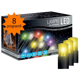 LED osvětlení univerzální - klasická, žlutá, 10 m, programátor