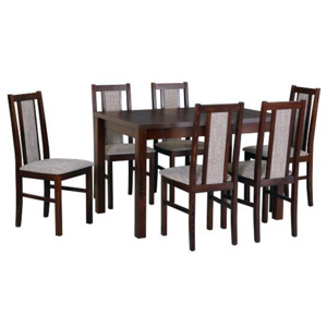 Jídelní set MILENIUM, stůl + 6 židlí, ořech