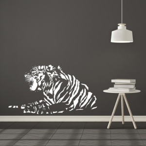 GLIX Tygr - samolepka na zeď Bílá 50 x 90 cm