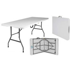 PartyStan Hranatý banketový stůl šedý 180 x 76 x 74cm PŮLENÝ