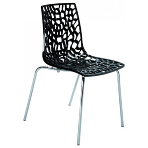 Jídelní plastová židle Stima GROOVE – bez područek Nero/P