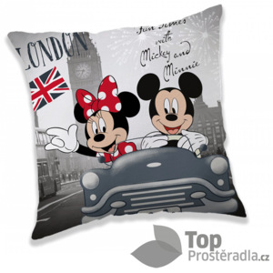 Dekorační polštářek 40x40 cm - Mickey & Minnie London Love