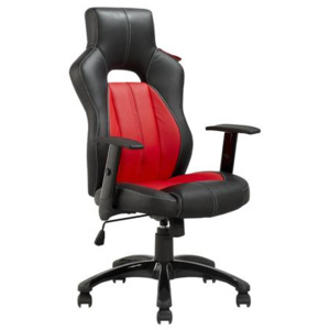 Herní židle na kolečkách Sedia DENIS – umělá kůže, černá/červená