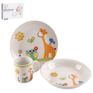 Set dětského jídelního nádobí z porcelánu Orion Žirafa
