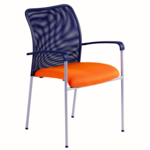 Jednací kovová židle Office Pro TRITON NET – s područkami, více barev NET oranžová