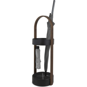 Mørtens Furniture Designový stojan na deštníky, výška 69 cm, černá miska, kancelářské vybavení Barva: ořech / černá