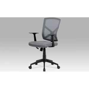 Kancelářská židle, šedá MESH+síťovina, plastový kříž, houpací mechanismus KA-H102 GREY Art