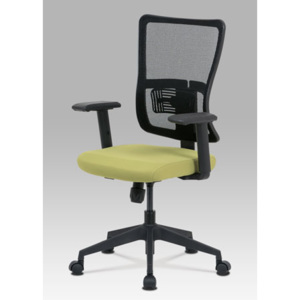 Autronic Kancelářská židle, zelená látka+černá síťovina, houpací mech., plastový kříž KA-M02 GRN