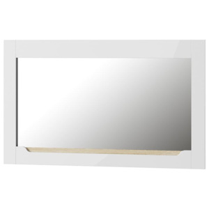Zrcadlo Ice 30, Barva: bílý / bílý lesk + dub sonoma