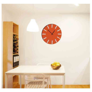 Kreativní hodiny z plastu -ZOE-barva: oranžová, bílá