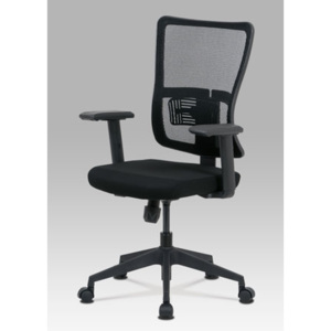 Autronic Kancelářská židle, černá látka+síťovina, houpací mech., plastový kříž KA-M02 BK