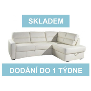 Kožená sedací souprava Modern SKLAD, Sedací souprava Modern pravá SKLADEM - bílá kůže