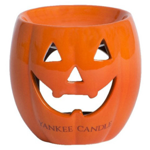 Yankee Candle - aromalampa Halloween Pumpkin oranžová (Velká Halloweenská aromalampa ve tvaru dýně pro rozpouštění vonných vosků. Plamínek spodní čajo