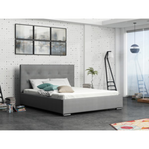 Čalouněná postel SOFIE 1 140x200 cm, šedá látka