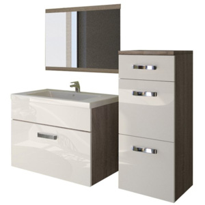 Koupelnový nábytek Vanessa mini II, 020-barva lanýž / bílý lesk, sifon ne, umyvadlo ne MIRJAN PL-M24-00000144