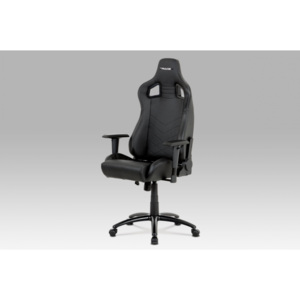 Herní židle na kolečkách ERACER N770 – černá/umělá kůže, nosnost 130 kg