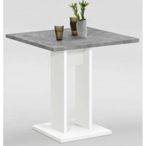 Jídelní stůl Bandol 1 70x70 cm, bílý/šedý beton