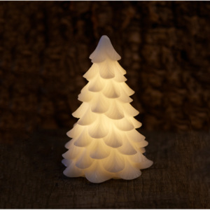 Led svíčka - stromeček, bílý, 16cm