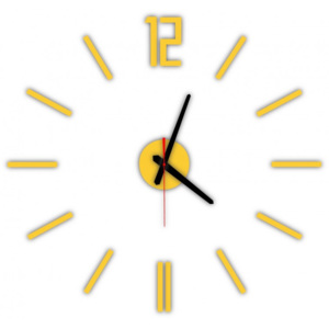 Moderní nástěnné hodiny LUIS, barva: žlutá