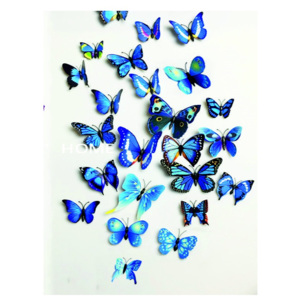 Modré motýli tmavé - 1balení obsahuje 12 ks