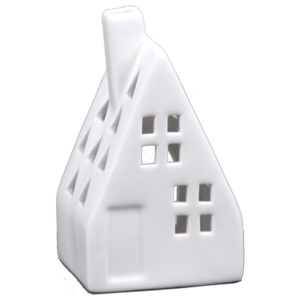 Bílý porcelánový svícen ve tvaru domku Ego Dekor, výška 13 cm