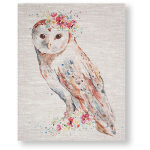 Bezrámový obraz 105388, Watercolour Floral Owl, Graham & Brown