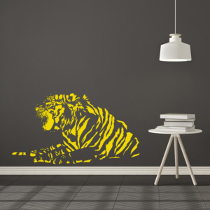 GLIX Tygr - samolepka na zeď Žlutá 50 x 90 cm