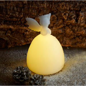 Led vosková svíčka - anděl, bílý, 15cm