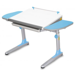 Dětský rostoucí stůl Mayer PROFI 3 32W3 17 – modrý, deska bílá, 116×57–75×66