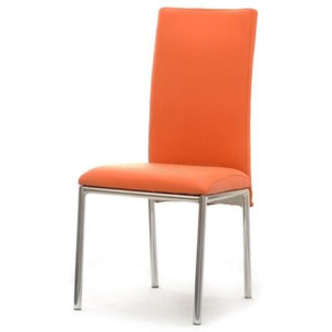Jídelní židle DIPUS oranžová, chrom