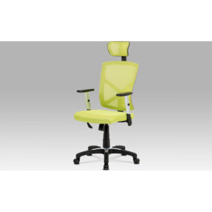 Kancelářská židle, zelená MESH+síťovina, plastový kříž, houpací mechanismus KA-H104 GRN Art