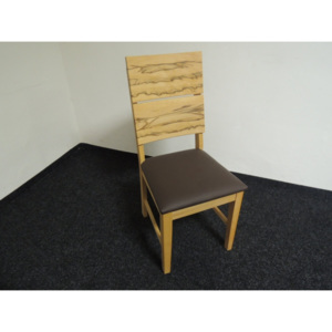 Nová masiv židle hnědá koženka