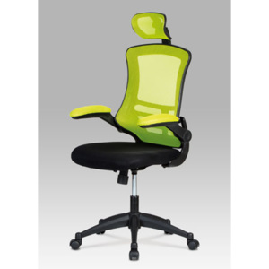 Kancelářská židle na kolečkách Autronic KA-J805 GRN – černá/zelená, s područkami