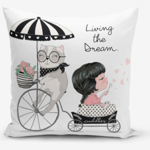 Povlak na polštář s příměsí bavlny Minimalist Cushion Covers Living Dream, 45 x 45 cm