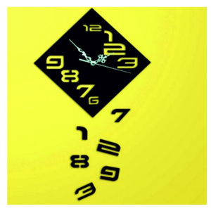 Moderní nalepovací hodiny padající čísla, barva černá