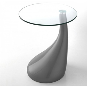 Konferenční stolek POP SILVER TOMASUCCI (barva - stříbrná leštěná pryskyřice, tvrzené sklo)