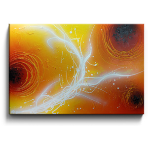 Malovaný obraz žlutooranžová abstrakce M012