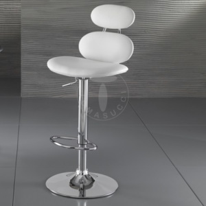 Barová židle CETUS WHITE TOMASUCCI (barva - bílá syntetická kůže/chromovaná kovová noha)