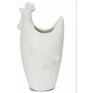 Bílá keramická váza kuře