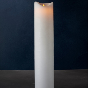 Vosková led svíčka Sara exclusive - 50cm, bílá