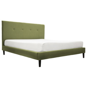 Zelená postel s černými nohami Vivonita Kent, 140 x 200 cm