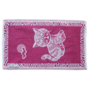 Dětský ručník 30x50 Kočka růžová, Velikost 30x50