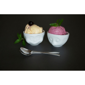 Líbající a smějící set 2ks šálek/miska na presso, zmrzlinu, omáčky, 58products (bílý porcelán 100ml )