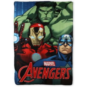 Fleecová / flísová deka Avengers - Hulk, Iron Man a Kapitán Amerika - 100 x 150 cm