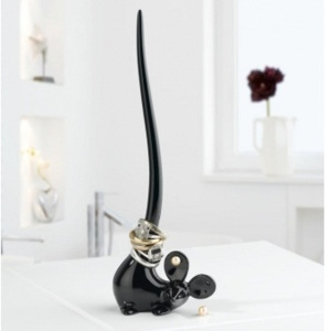 Stojan, držák na šperky, náušnice, prstýnky myš RINGO KOZIOL (barva-černá)
