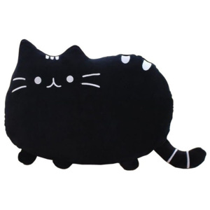 Plyšová kočka - dekorační polštářek 30x40cm, černý