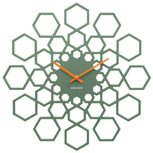 Nástěnné hodiny Sunshine Hexagon 48 cm Karlsson (Barva - zelená)
