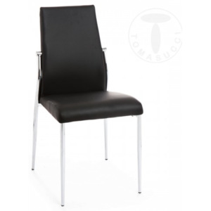 Židle MARGO´BLACK TOMASUCCI (barva - černá syntetická kůže, chromovaná kovová konstrukce)