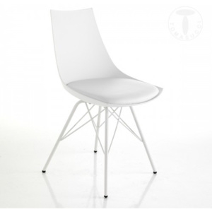 Židle KIKI WHITE TOMASUCCI (barva - bílý polypropylen, syntetická kůže)